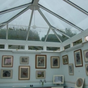 The beautiful glass roof allowing all the natural light an artist needs to paint